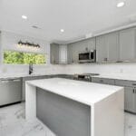 Newly installed modern kitchen ready for handover